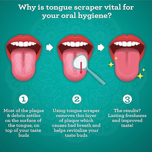 Miniatura 10 de GuruNanda Raspador de lengua para niños (paquete de 2) con estuche de viaje, acero inoxidable, ayuda al aliento fresco, limpiador de lengua apto