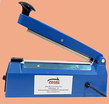 ZEGEL Corslet 10 Inches Heat Packing Sealing Machine, Polythene, Packet, Plastic Bag Pouch Impulse Sealer for Packaging, Seal for Table Top with Extra Replace Element and Bottle Opener (Blue) Power Saving Mode