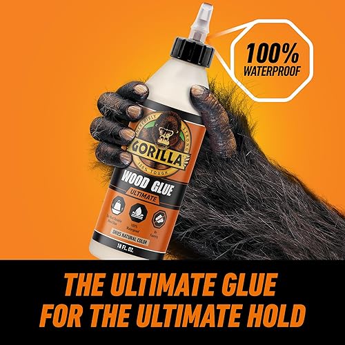Miniatura 2 de Gorilla Ultimate - Pegamento de madera impermeable, 18 onzas, color madera natural, (paquete de 1)