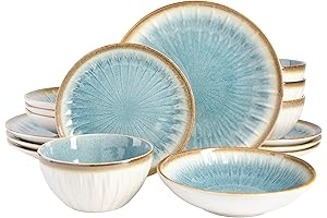 Gibson Elite Mayfair Bay Embossed Coastal Dinnerware Set for 8 (32-Piece)
