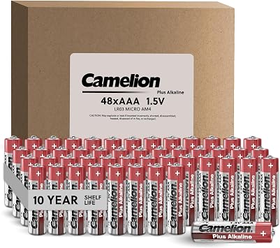 Camelion 48 Count Pack AAA - High Performance Premium Long Lasting Alkaline Batteries, Leakproof Triple AAA 1.5v Batteries, 10 Year Shelf Life, Ultra Long Lasting AAA Battery