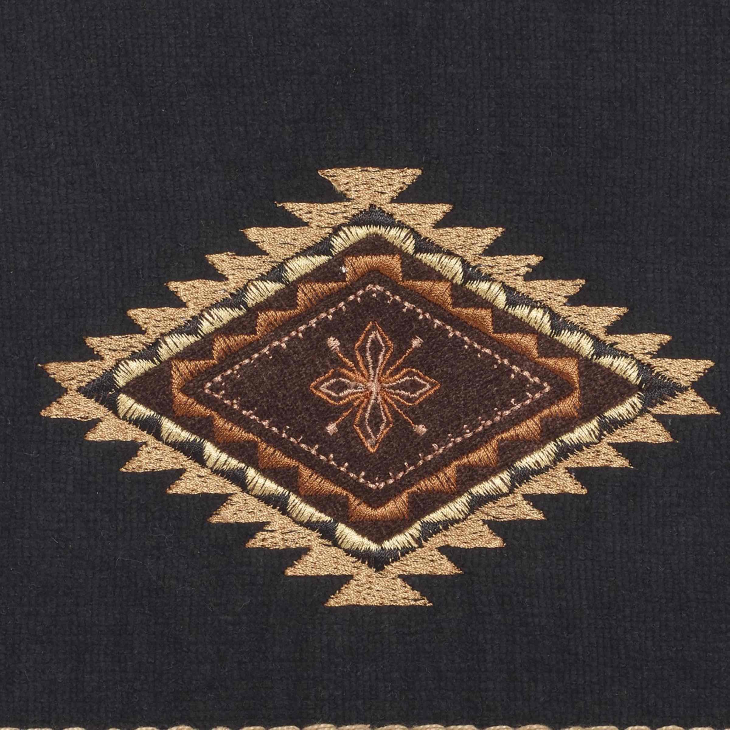 Avanti Linens Mojave 3-Piece Towel Set – Black, Embroidered Aztec Design, 100% Cotton - View #13