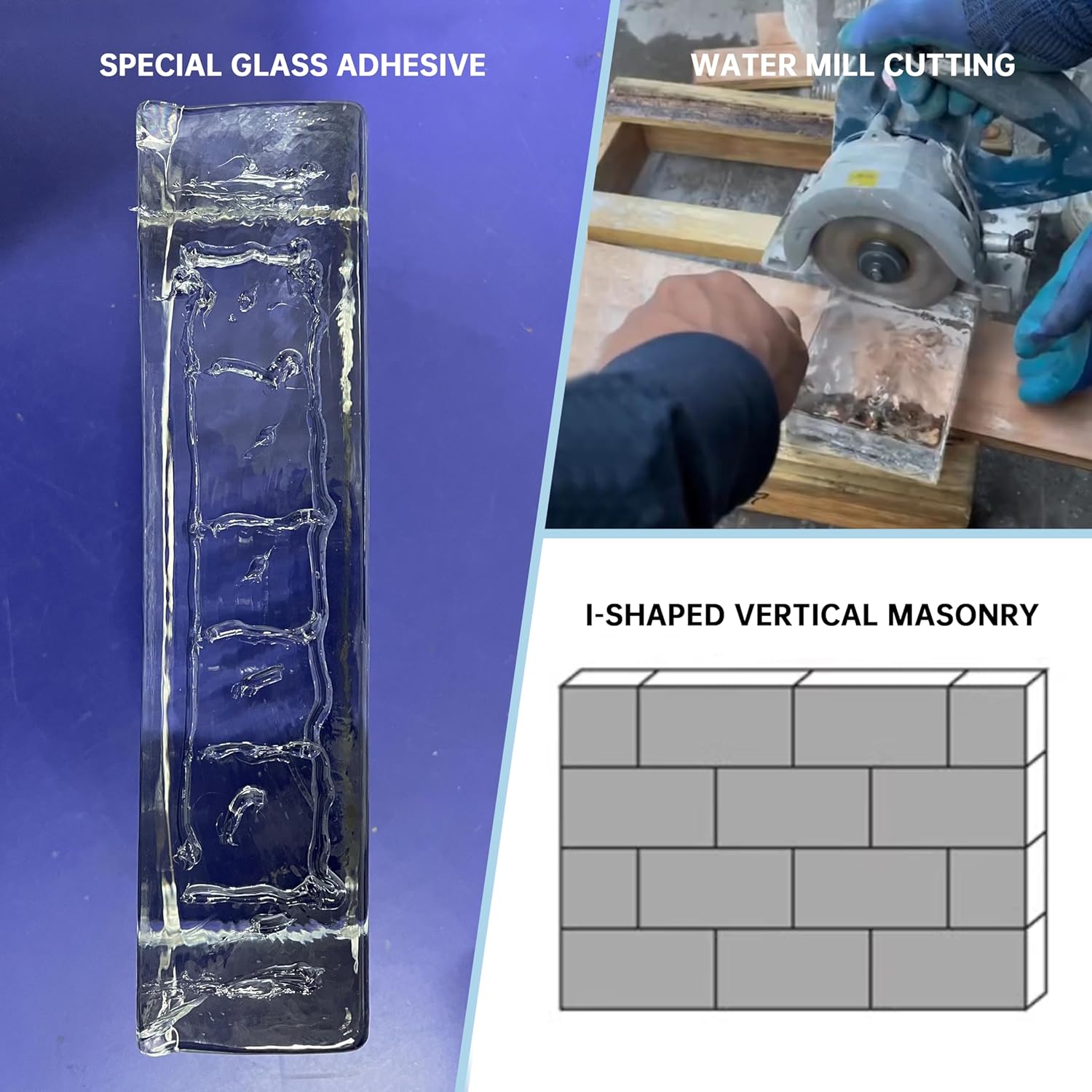 4 Pack-7.9"x3.9"x2" High Transparency ice Crystal Patterned Rectangular Solid Glass Brick - Used in Building Fields Such as wall partitions, as Well as for DIY Lighting fixtures, DIY Tables etc.
