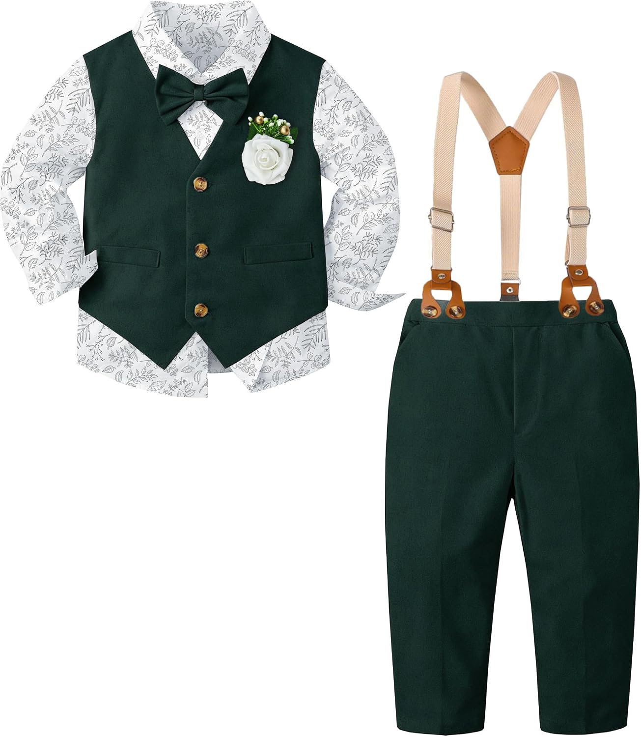 SANGTREE Cotton Boys Formal Suit Toddler Boy Dress Clothes Wedding Outfits