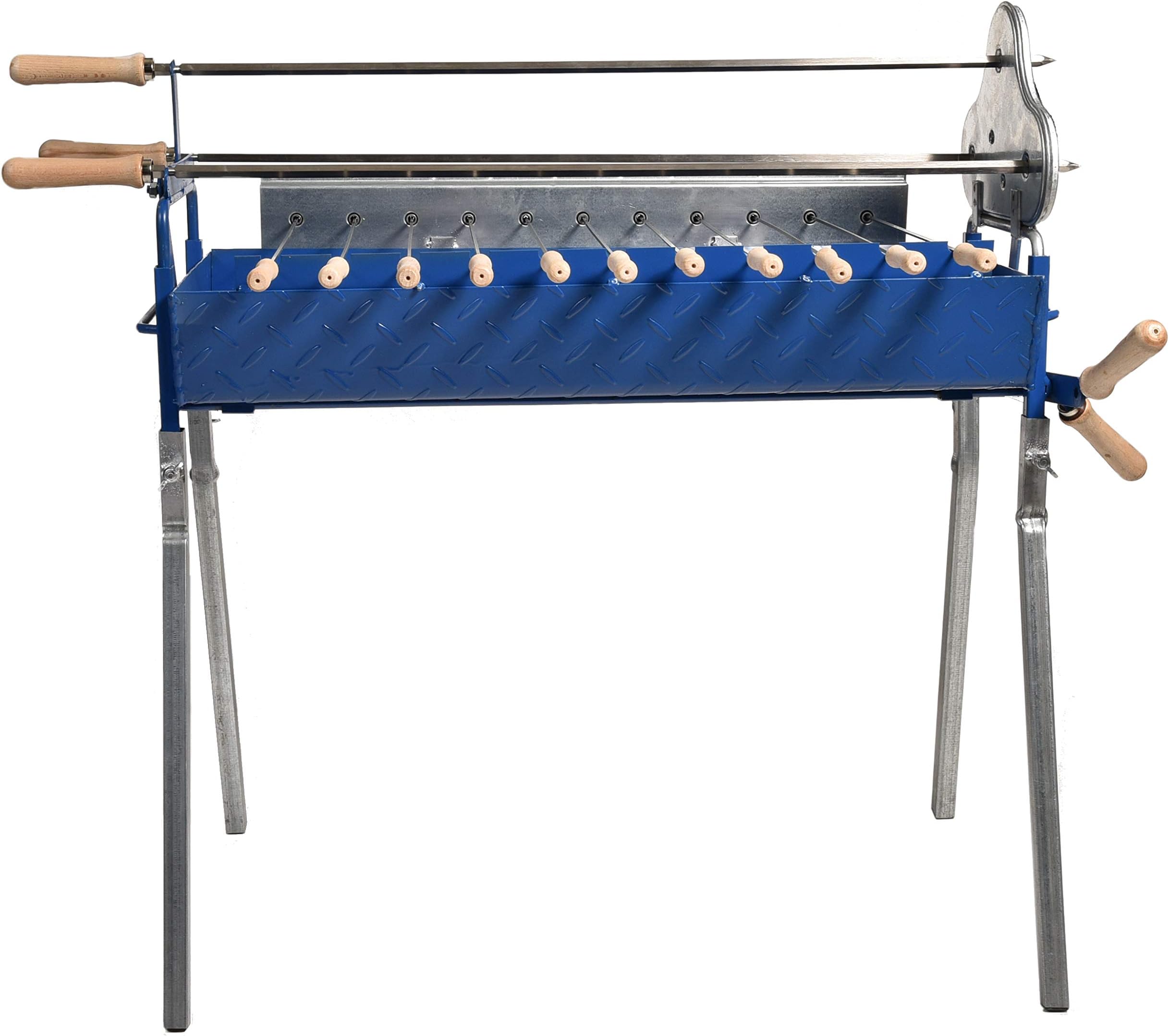 Greek Cypriot Charcoal Barbecue BBQ Grill Rotisserie Foukou with Lifting Lever Mechanism