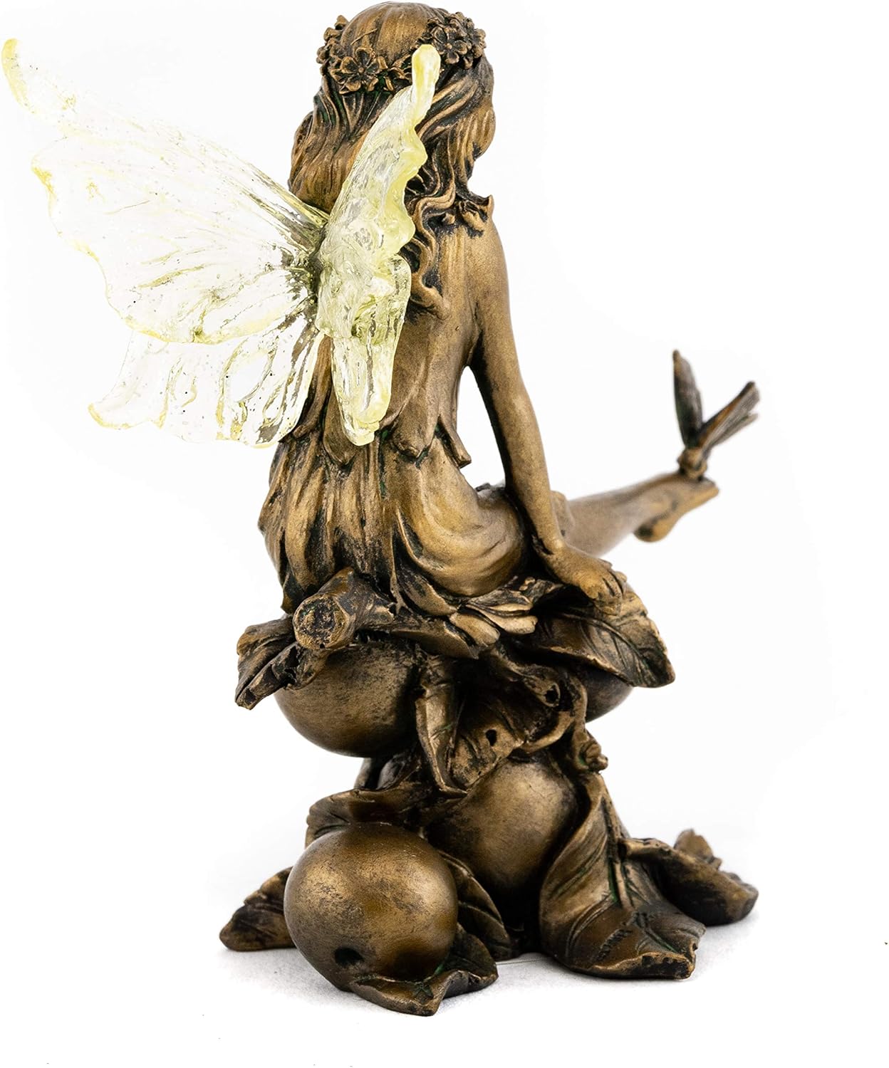 Top Collection Fairy with Butterfly on Foot Statue - Hand Painted Mythical Sculpture with Bronze Finish Look- 4-Inch Collectible Figurine