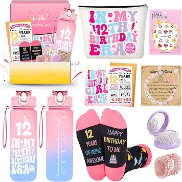 12 Year Old Girl Birthday Gifts for 12 Year Old Girls Ideas Set,Cool Presents for 12 Years Olds Girls,Gifts for Age Twelve Beautiful Teen Girl,12th Birthday Decorations for Sister Daughter Niece