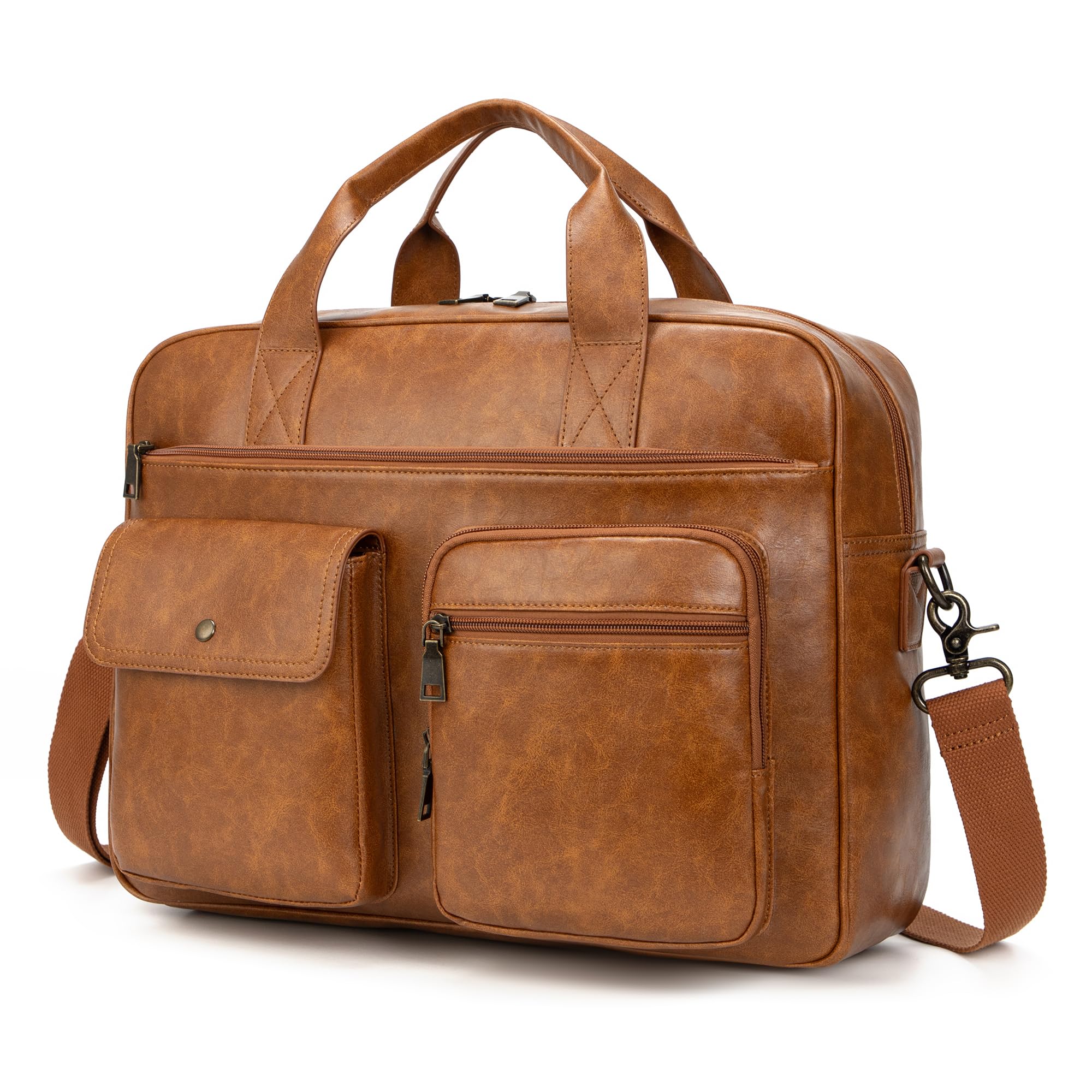 Vintage Aktentasche für Herren, 15,6 Zoll Laptop Messenger Bag, Work Bag mit Mehreren Fächern, wasserdichte Büro Laptoptasche für den Geschäftsreise