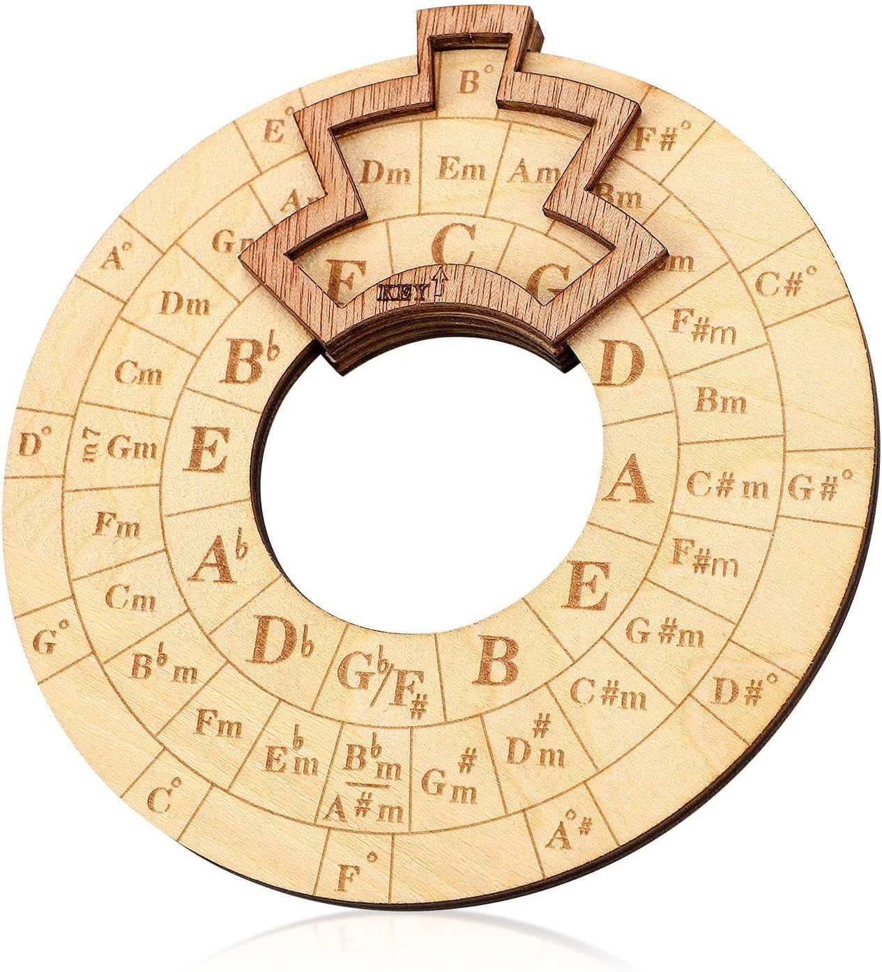TERRIFI Wooden Melody Tool, Round Wooden Melody Chord Tool, Song Writing and Music Exploration Must Have Tool, Circle Of Fifths Wooden Wheel, for Guitar, Ukulele, Piano,Basslele, Piano