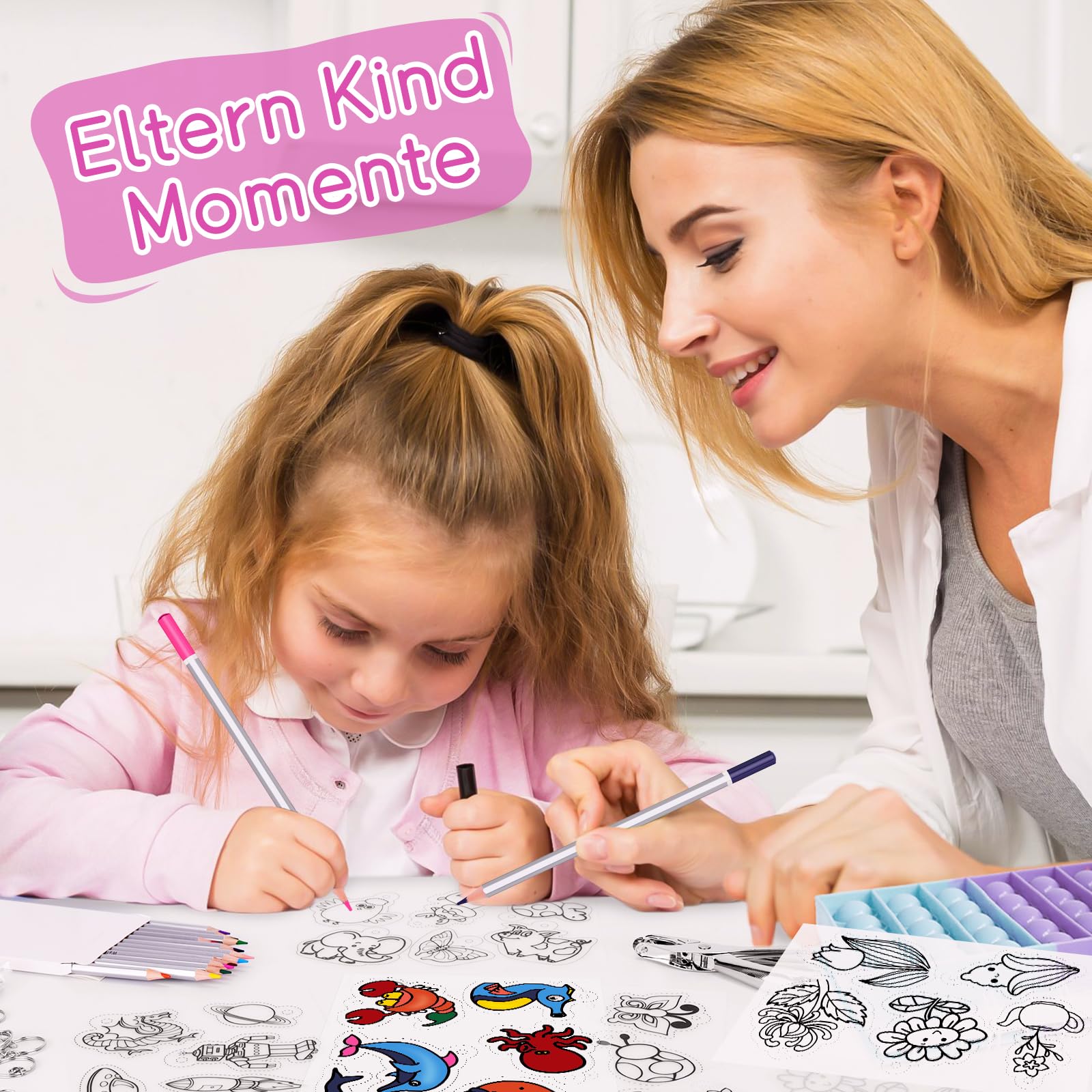 Schrumpffolie Set 169 Teile - DIY Bastelset Mit Bögen, Buntstiften, Schlüsselanhängern & Werkzeug Für Kinder