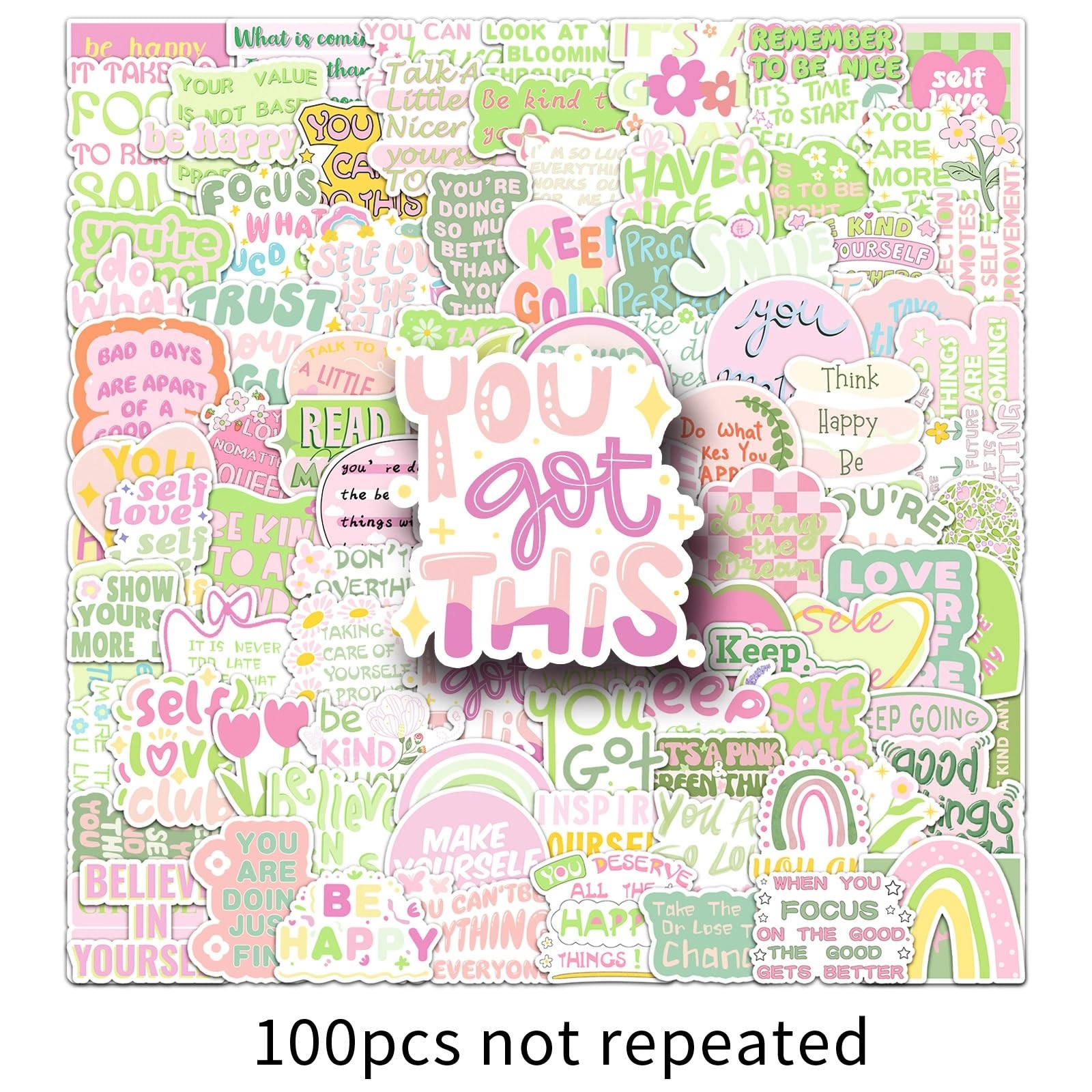 100PCS Inspirational Words Stickers for Teens Adults Students Teacher Employees Motivational Sticker Affirmation Stickers Waterproof Scrapbook Supplies Water Bottle Hydroflasks Laptops Computers - Image 2