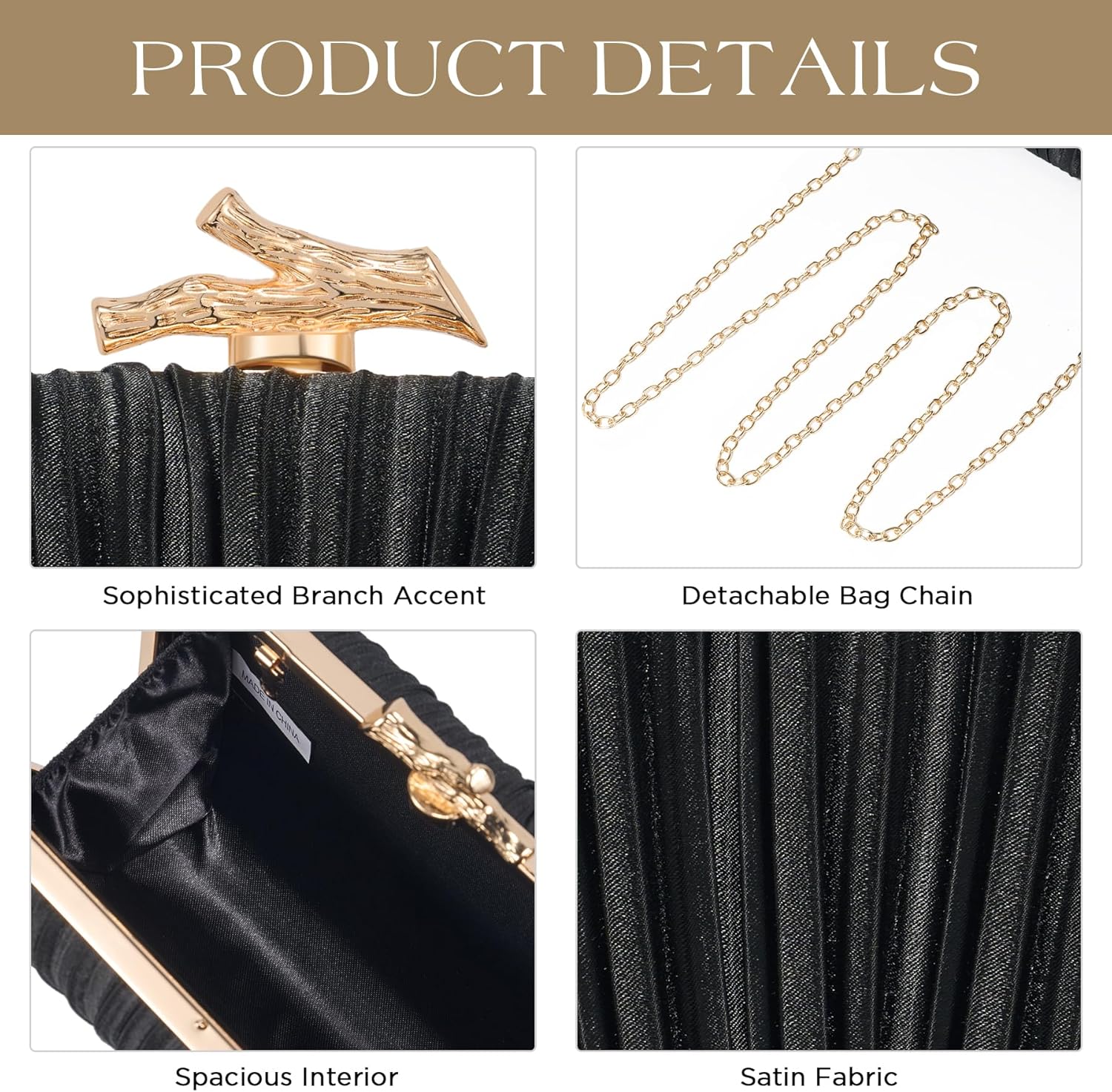 CHUNLI Clutch Purses for Women Evening/Wedding Chic Woven Bag Formal PU Leather Purse Designer Handbags for Women - Image 5