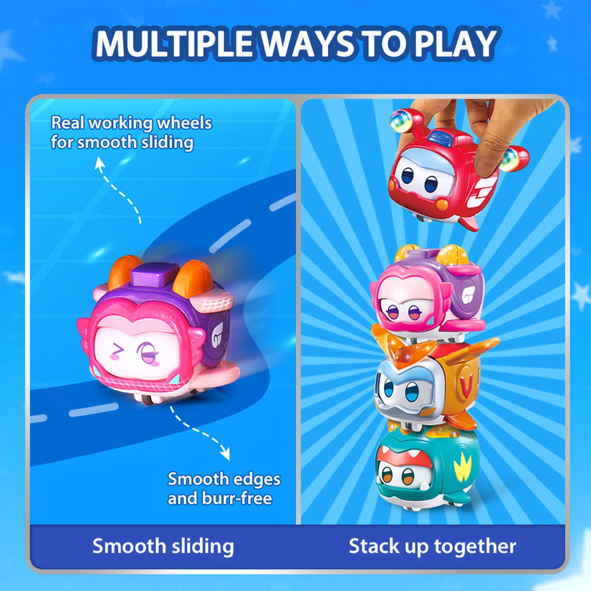 Super Wings Super Pet Ellie, błyszczący efekt świetlny, zabawka dla chłopców i dziewczynek, 3, 4, 5, 6, 7, 8 lat, wielokolorowa, 5 cm