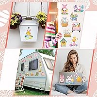 Vista 4 de Kingdder Juego de 24 calcomanías magnéticas para decoración de puerta de garaje de Pascua, huevos de conejo, gnomo, vacaciones, suministros