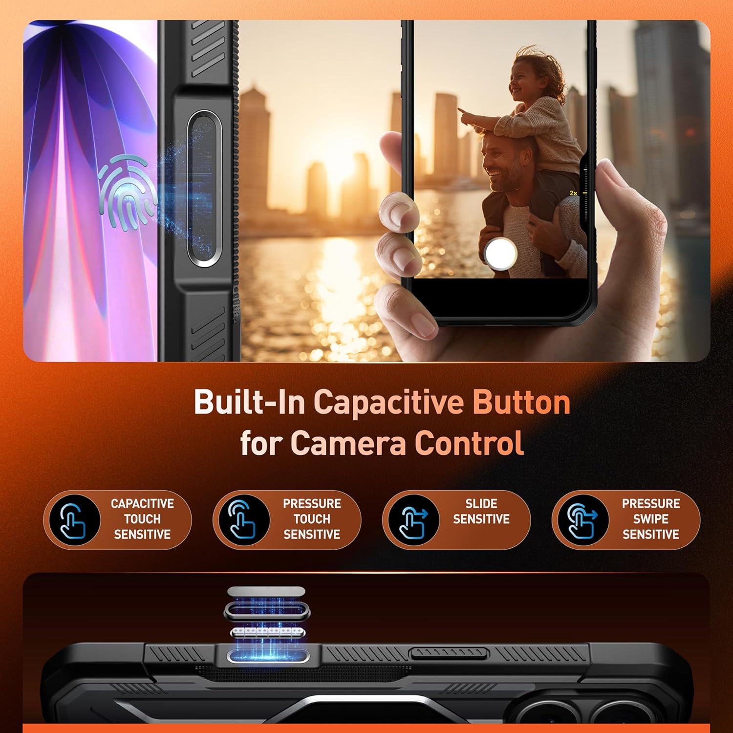 Poetic Spartan Case with Ring Stand for iPhone 17, [Camera Control Button][Magsafe Compatible], Full Body Rugged Shockproof Protective Cover Case, Black/Clear