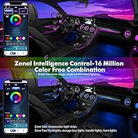 Vista 2 de Nueva versión Dreamcolor Luces de interior de coche acrílicas 18 en 1 RGB Kit de iluminación ambiental para coche APP Control Sistema de control por