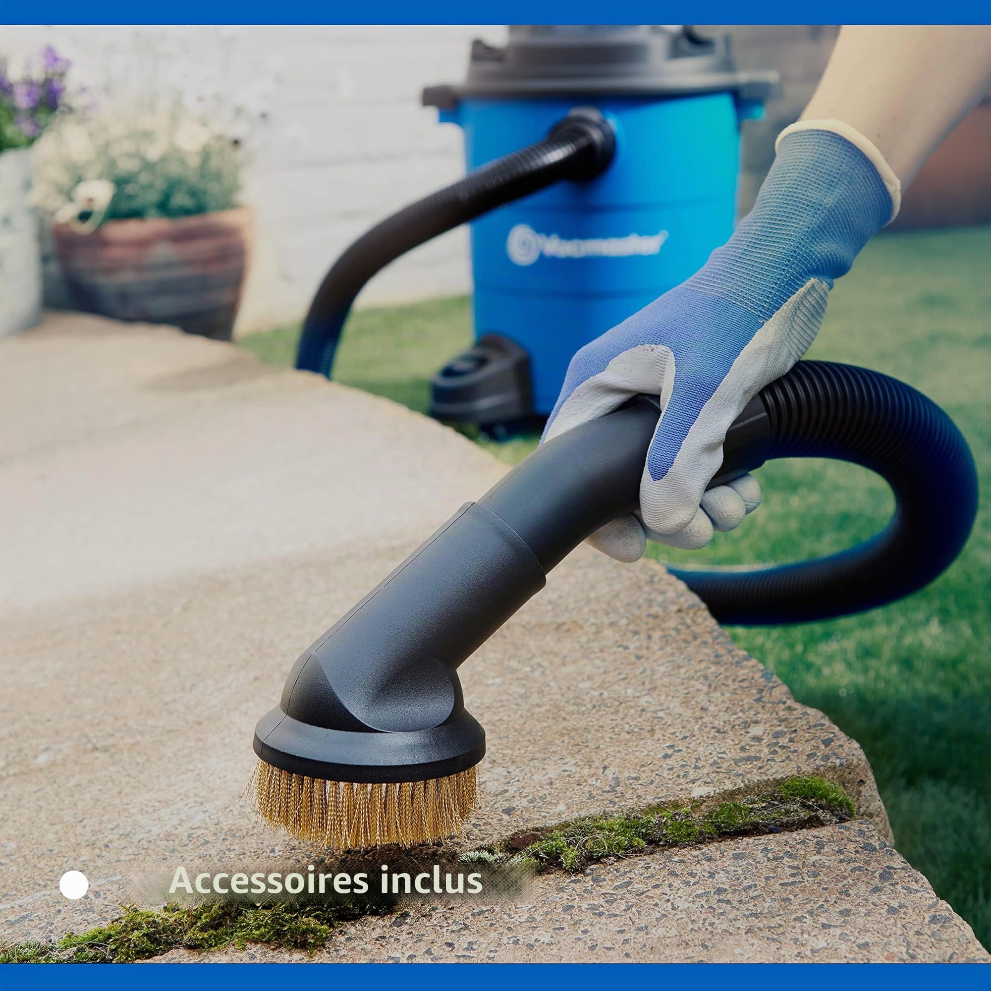 Vacmaster aspirateurs Nettoyeur de Jardin et de Gazon Artificiel, aspirateur d'extérieur Humide et Sec pour Le Nettoyage du Gazon Artificiel, du Patio, de la terrasse et d'autres espaces extérieurs