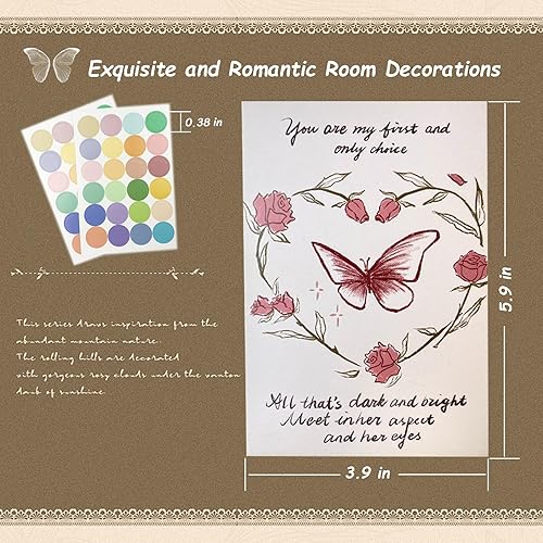 Miniatura 7 de UYXiNONE 30 piezas de collage de pared de rosas vintage, arte de pared estético para dormitorio, collage de pared de bricolaje, mini pósteres,