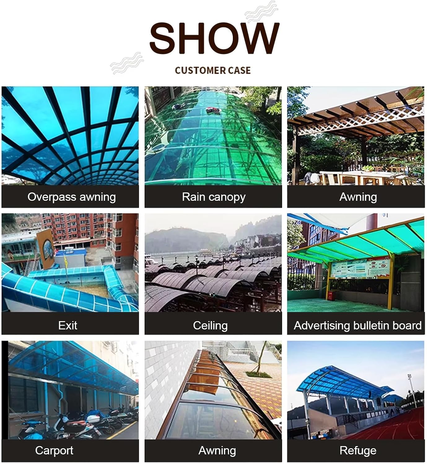 Outdoor Daylighting Board of Canopy, Greenhouse PC Endurance roof Board ,Impact Resistance Easier to Bend Greenhouse Covering for Parking Canopy,Roofs (Color : Clear) ( Color : 1mm , Size : W1*L10m/W3