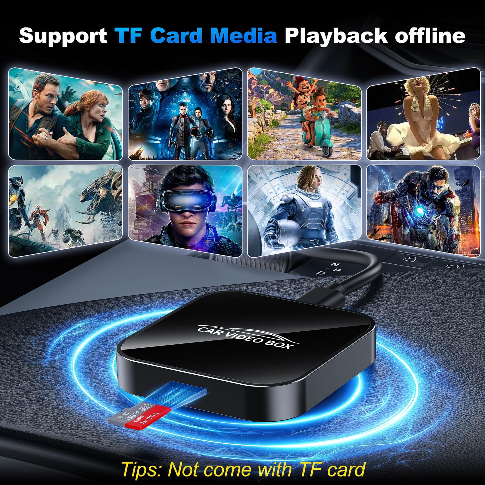 Wireless CarPlay & Android Auto Adapter mit YouTube/Netflix/TF-Karte,2025 Upgrade CarPlay 2GB+16GB AI Box Stabiler für Fahrzeuge mit kabelgebundenem CarPlay ab 2016,Plug & Play Mit USB-A & USB-C Kabel