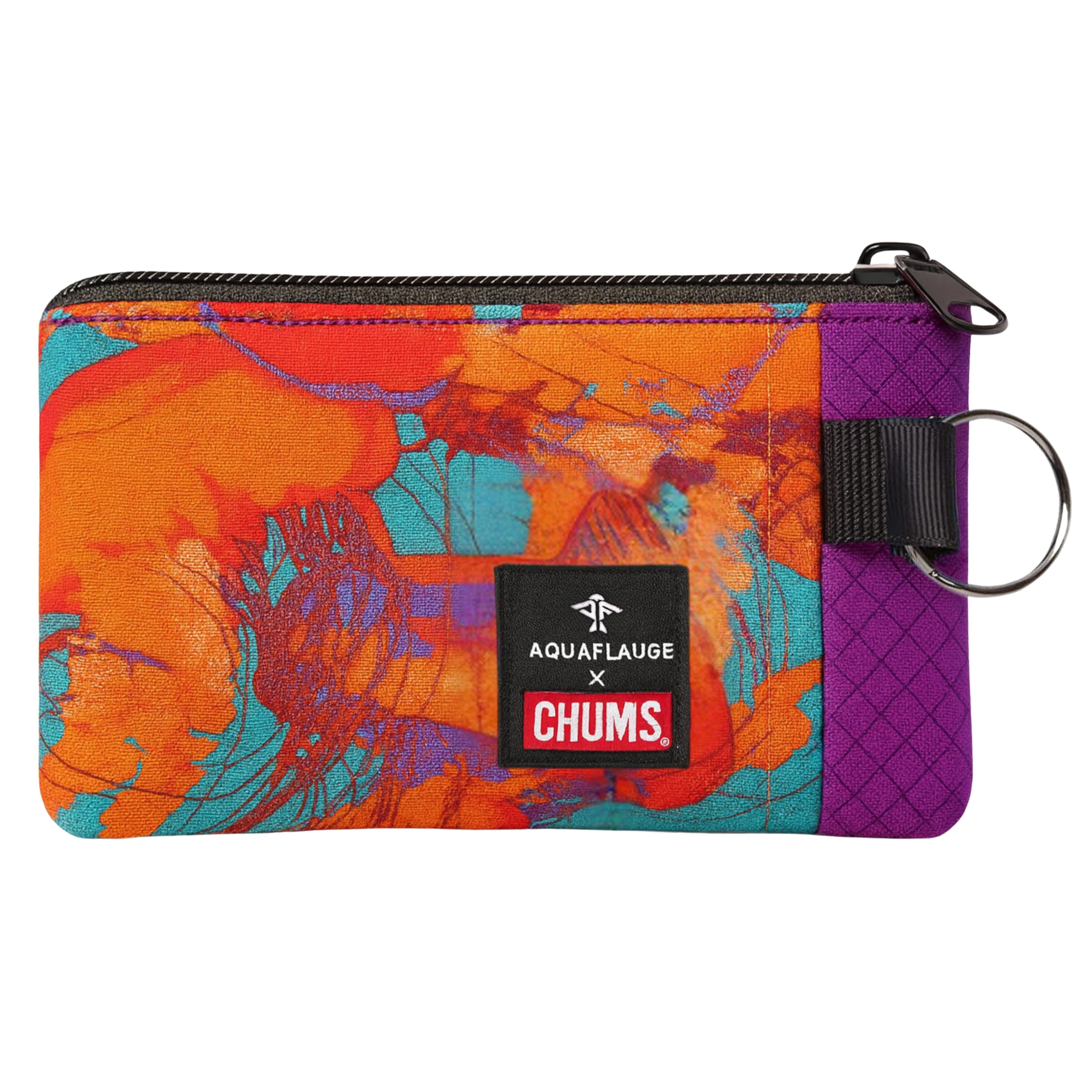 Lightweight Minimalist Surfing Shorts Wallet with Zipper and Clear ID Window Water Resistant with Keychain