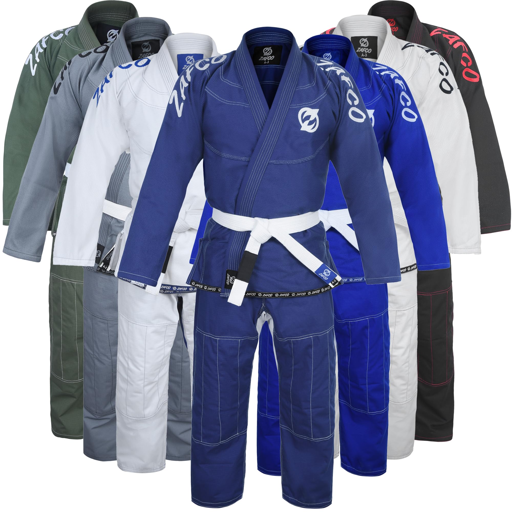 Zafco SportsBrazilian Jiu Jitsu Gi BJJ Gi for Men & Women Grappling gi Uniform Kimonos Light, Preshrunk, with White Belt
