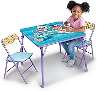 Gabby's Dollhouse Folding Table & Chairs Set for Girls - Kids Activity Table with 2 Padded Chairs, Ages 3-7 Years