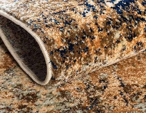 Miniatura 6 de Unique Loom Dorchester Collection - Alfombra envejecida vintage, geométrica, floral, 4 pies 0 pulgadas x 6 pies 0 pulgadas, bronceadomarrón