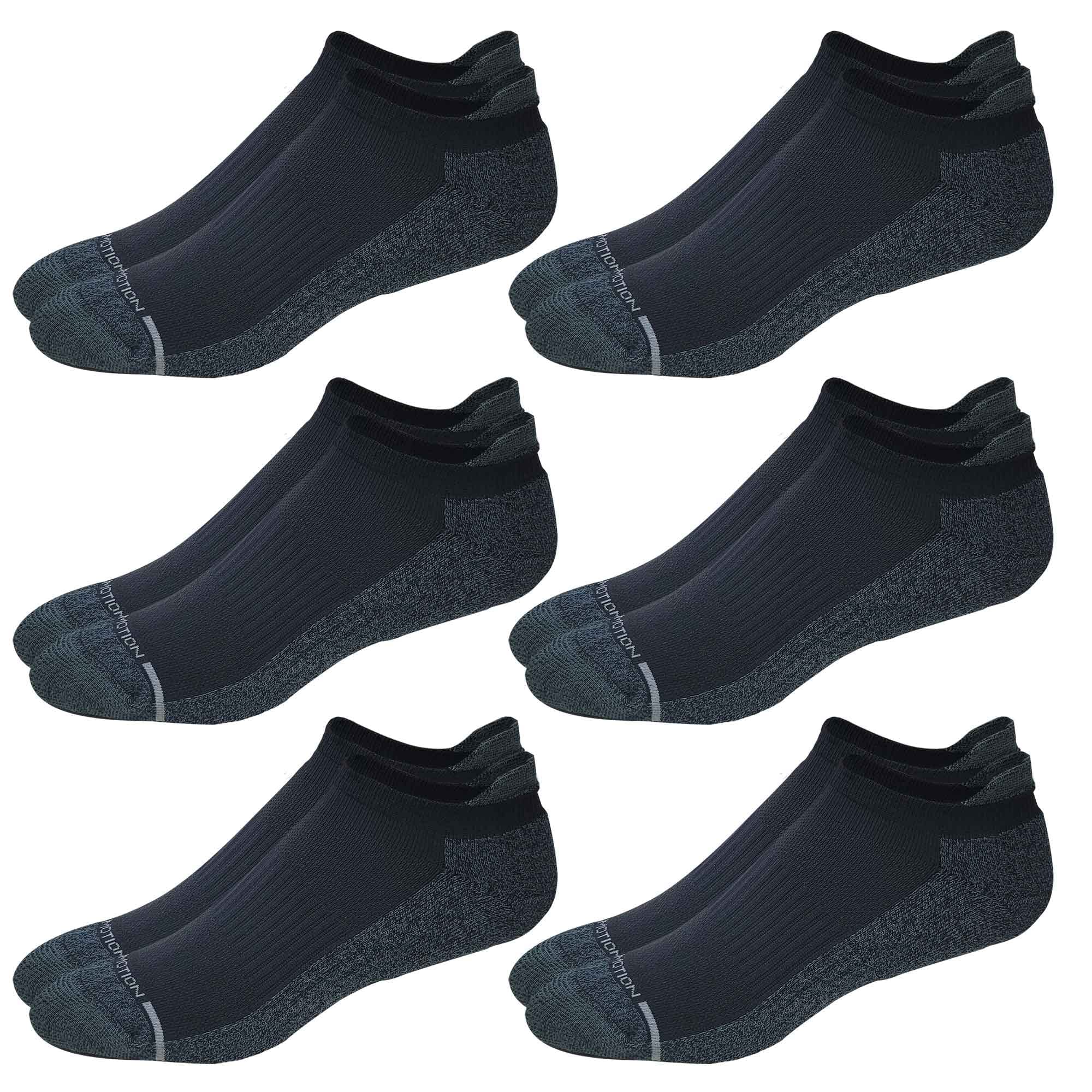 Dr. Motion 6 Pairs pack Mens Low Cut Cushioned Breathable Compression Ankle Socks