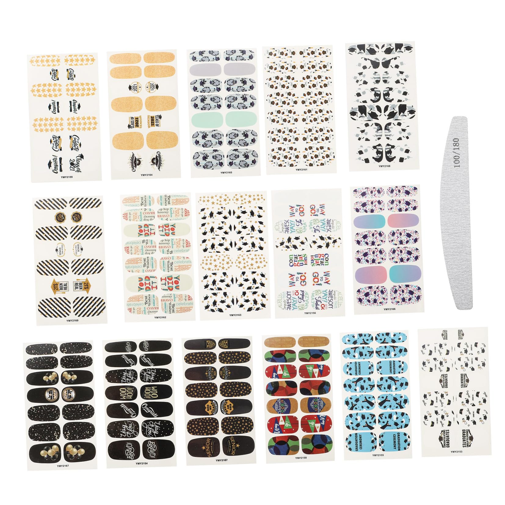VICASKY 32 fogli, 1 set di adesivi per unghie per nail art