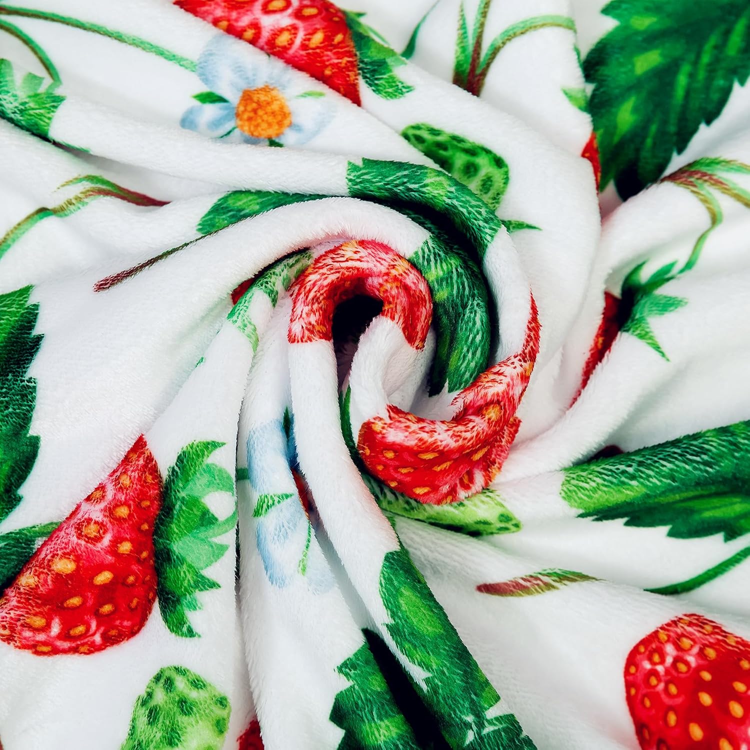 Strawberry Blanket Cute Realistic Throw Gifts for Teen Girls Women Fuzzy Soft Strawberries Decor for Room Couch (Strawberry 1, 50"x60") - Image 5