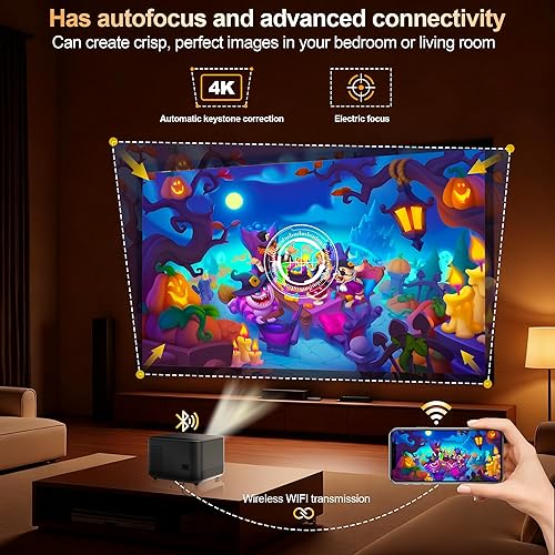 Miniatura 2 de Native - Mini proyector portátil 1080P, enfoque automático y Keystone, proyectores de video portátiles para exteriores con WiFi y Bluetooth,