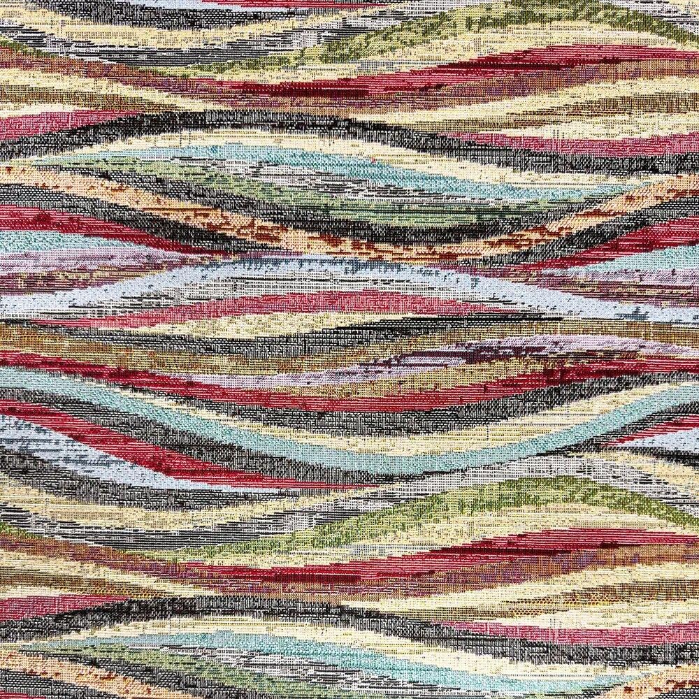 Crs Fur Fabrics Multicolour Cotton Woven Tapestry Upholstery Fabric Material Waves 1Mtr