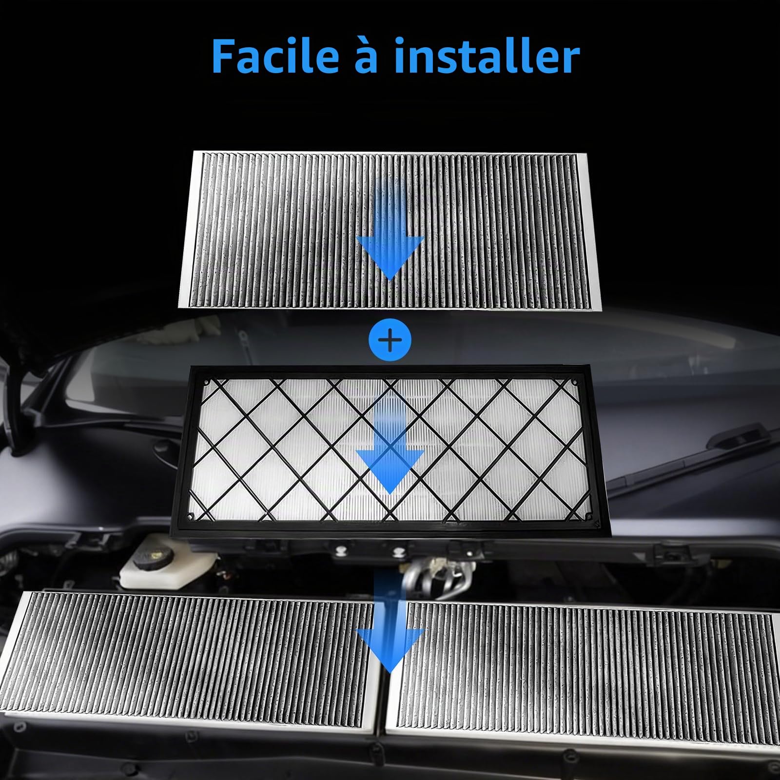 4PC Filtres d'Habitacle HEPA，Charbon Actif compatible avec Tesla Model Y
