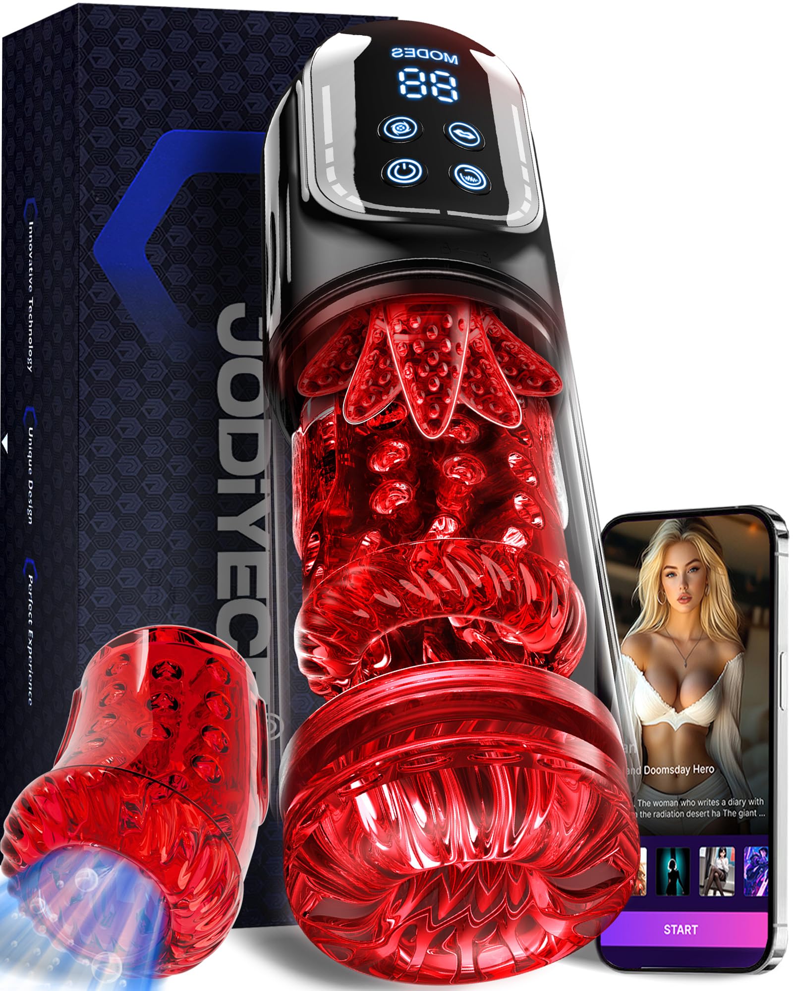 Male Masturbator Penis Pump - AI-Powered Pocket Pussy Male Sex Toys for Men with 7 Thrusting Rotating Sucking