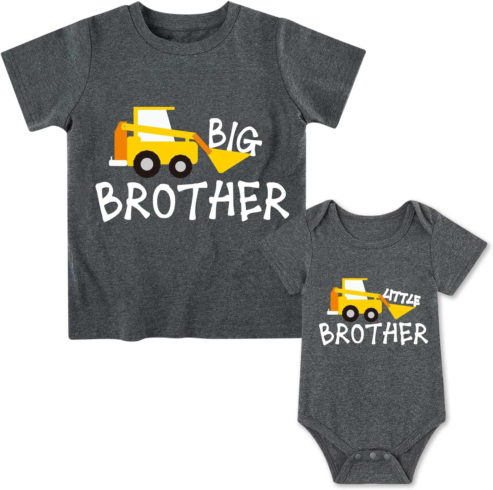 Big Brother Little Brother Matching Outfits Toddler Lil Bro Boy Shirts Set Baby Gifts Clothes