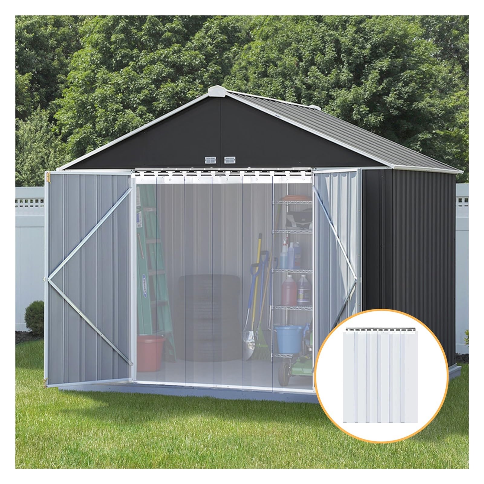 FBHappiness External Strip Door Curtains PVC Door Curtain Kit Clear Commercial PVC for Warehouse, Freezer, Cellar Doors (Color : Clear, Size : 150x200cm/59.06x78.74in)