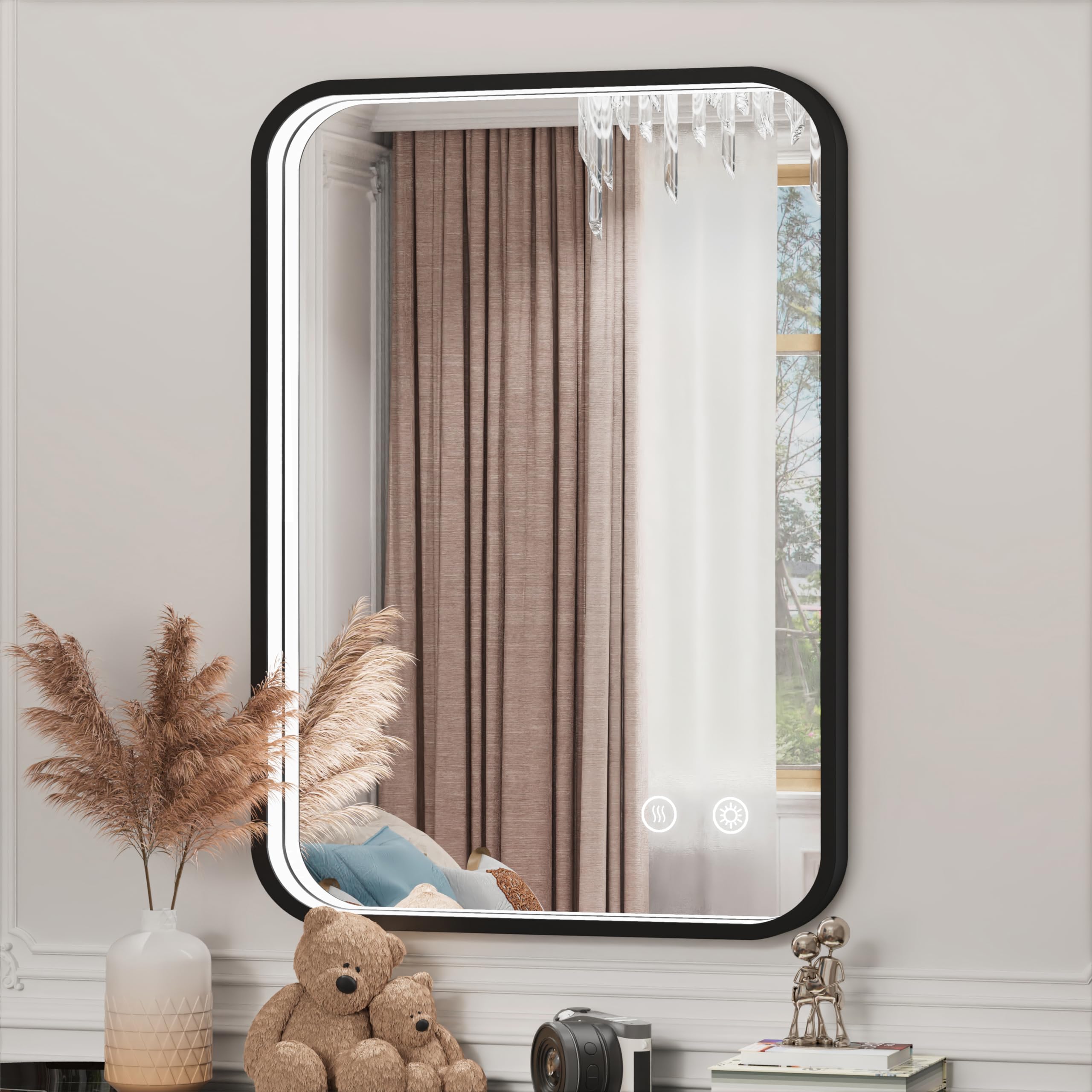 Amazon.com: JSneijder 20x28 Inch Black LED Bathroom Mirror