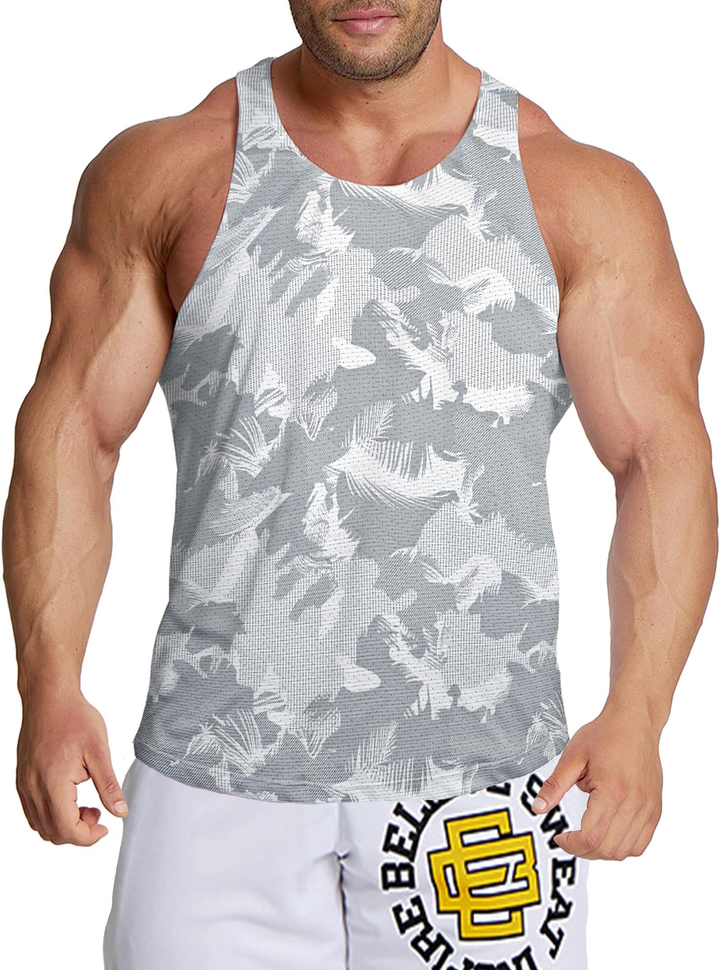 Men's Workout Stringer Tank Top, Quick-Drying Mesh Shirt, Stretch Gym Muscle Shirts, Training Sports Shirts