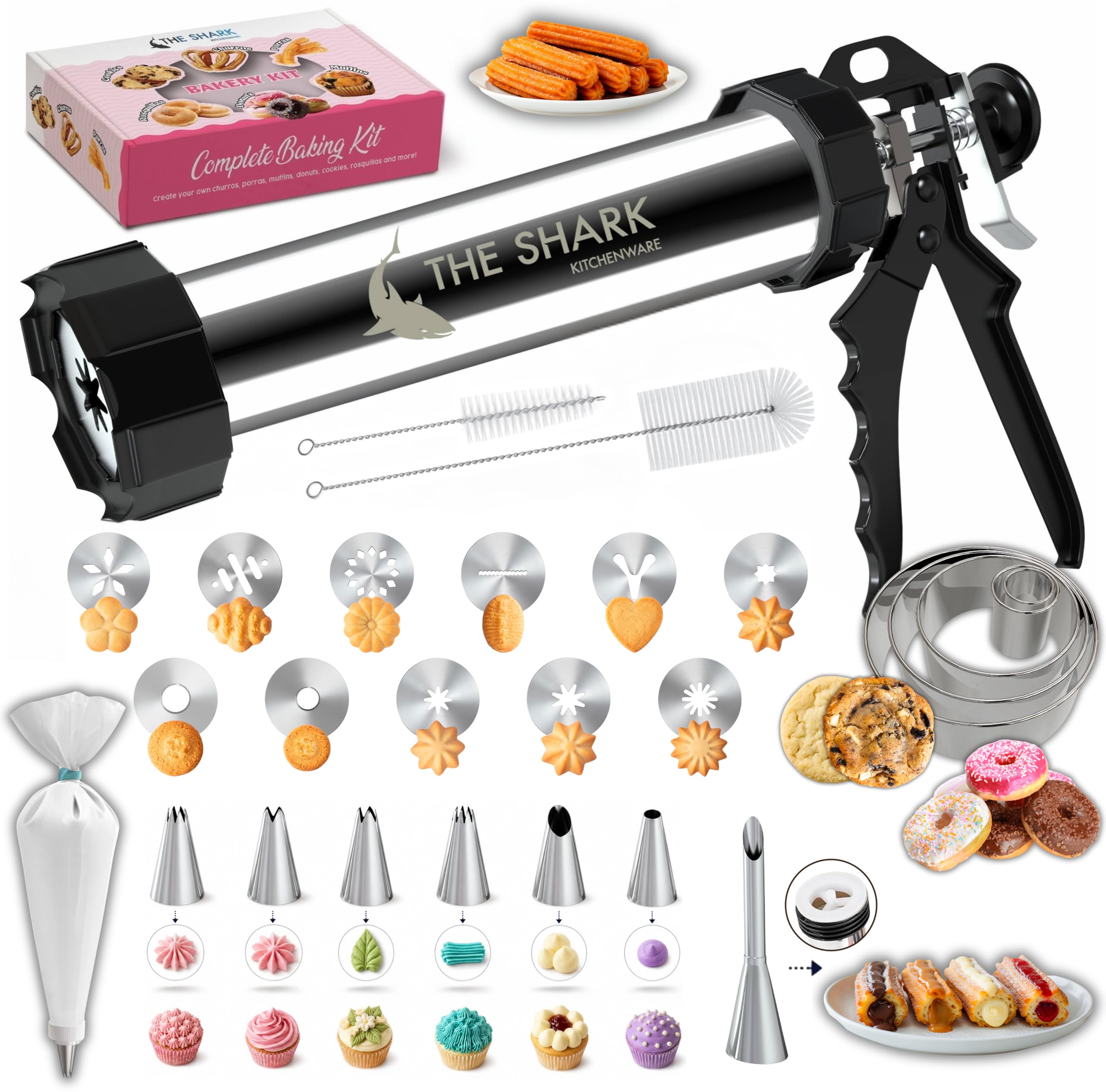 THE SHARK KITCHENWARE Churro Maker and Cookie Press Kit