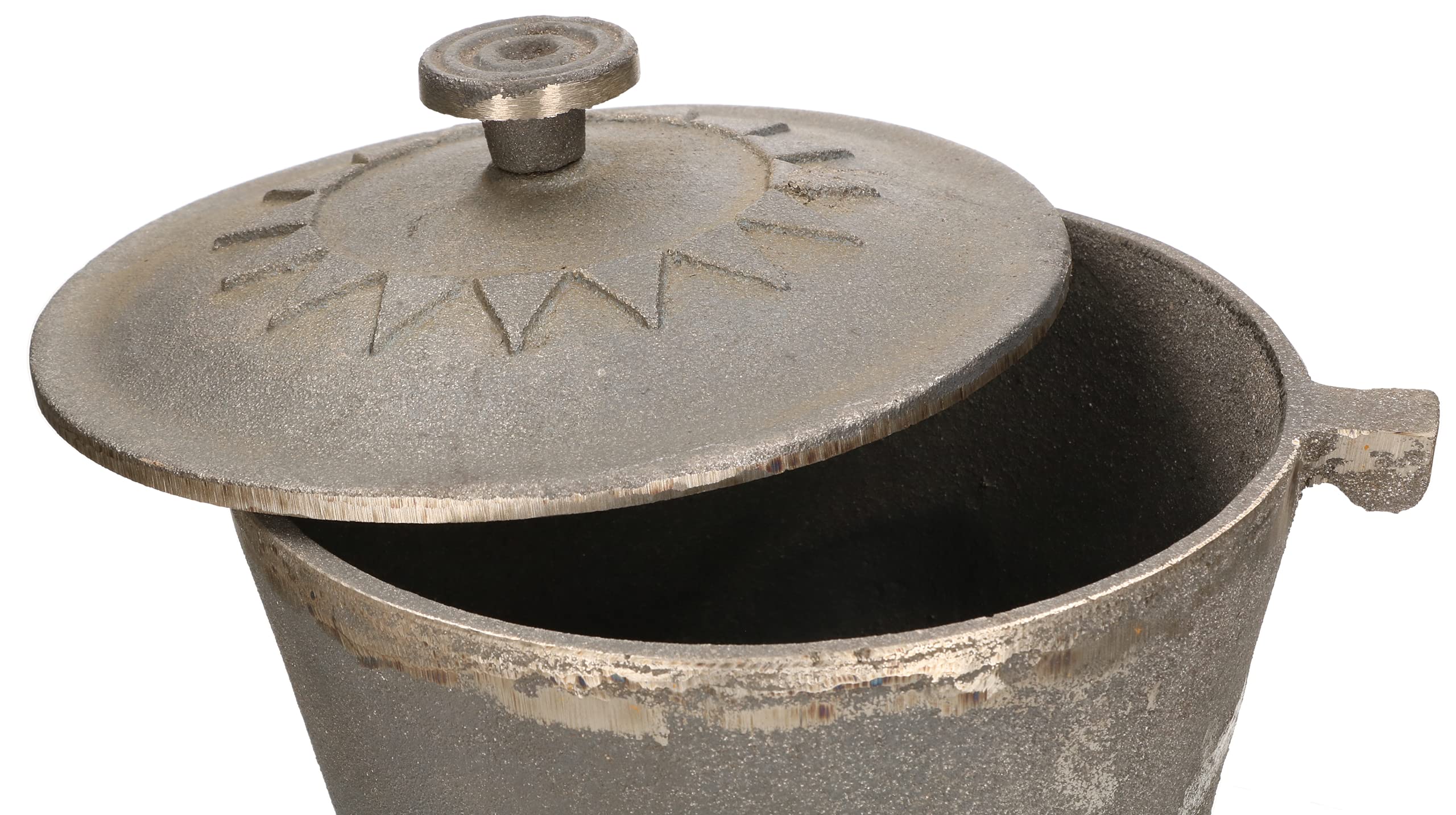 KOTARBAU® Caldero de hierro fundido 5 L, Caldero con patas, Olla de hierro para fuego, Caldero con tapa y asas, Caldero con soporte para colgar, Horno holandés, Olla de camping, Olla horno