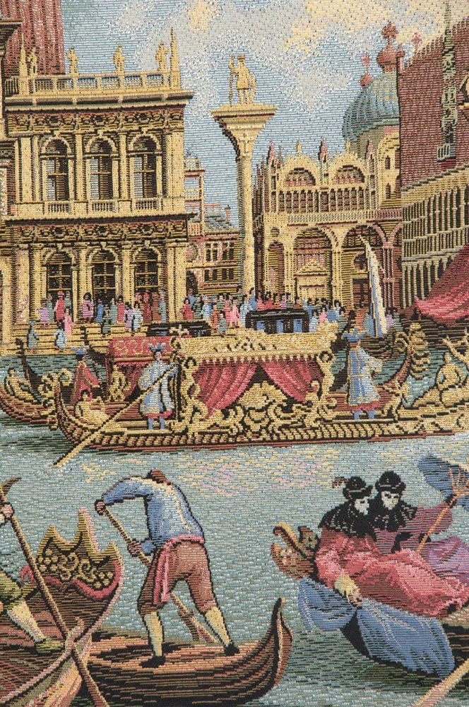 Charlotte Home Furnishings Inc. Return Of Bucintoro Italian Tapestry Wall Hanging 50 X 68 Inch Viscose Cotton And Polyester Blend Wall Art Perfect For Home Decor Wall Decor By Canaletto