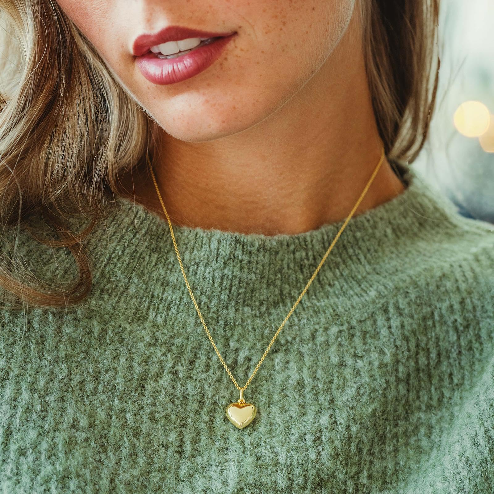 Amoonìc Herzkette Gold mit Gravur Halskette Damen Silber 925 vergoldet | Frauen Kette mit Herz Anhänger personalisiert Initialen Buchstabe Name zum Gravieren, Schmuckgeschenk für Sie Freundin Mutter