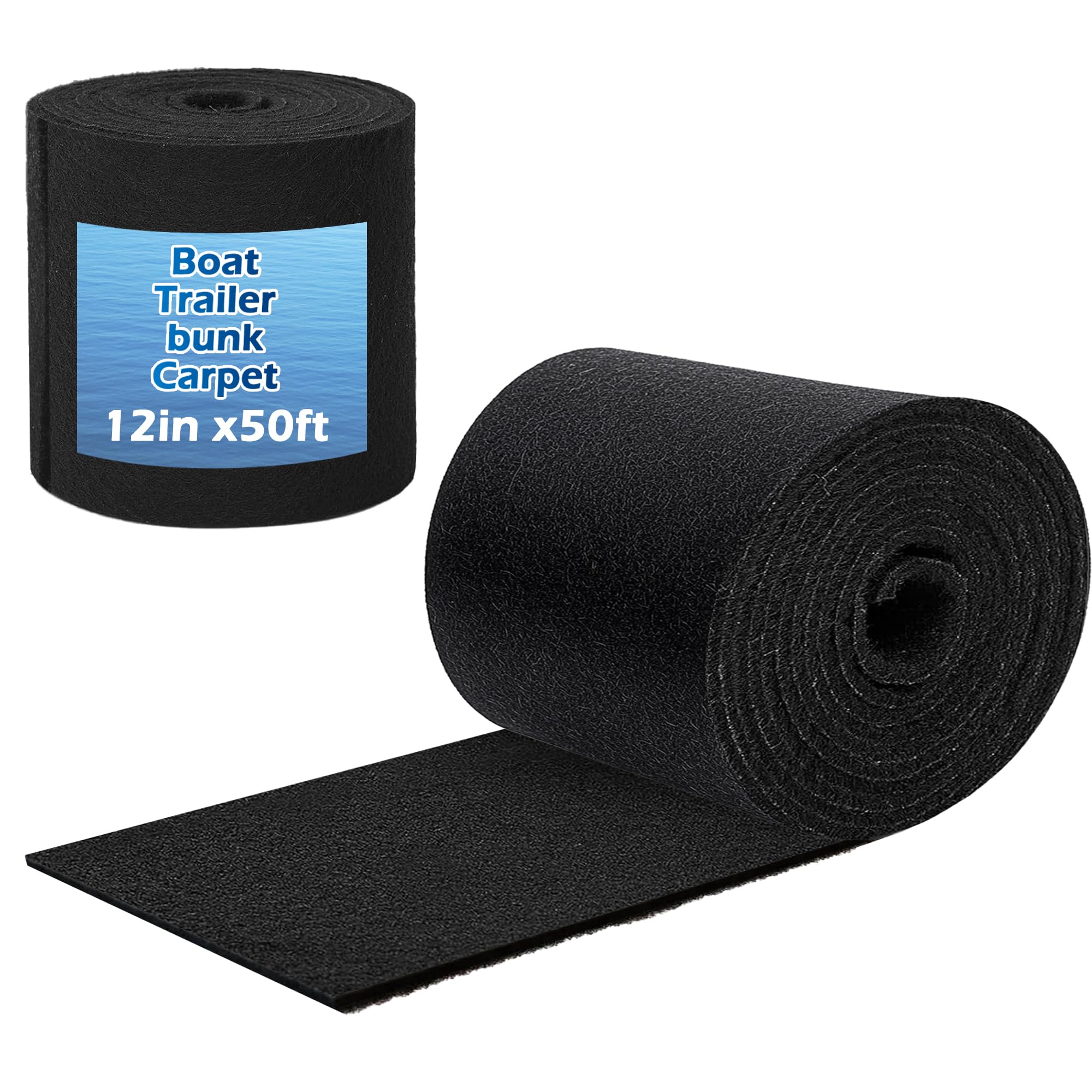 PROLEE Boat Trailer Bunk Carpet Extra Thick,50FT x 12in Marine Trailer Bunk Carpets 25oz, Marine Carpet, Boat Carpet Waterproof, Trailer Bunk Padding for Boats, Jet Ski, 5/16 Inch