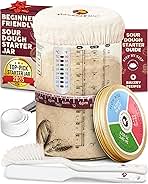 Superbaking Sourdough Starter Jar, Beginner Sourdough Starter Kit, 34oz Wide Mouth Sour Dough Glass Jar with Guides & Recipes, Sourdough Bread Baking Supplies, Sourdough Container Crock