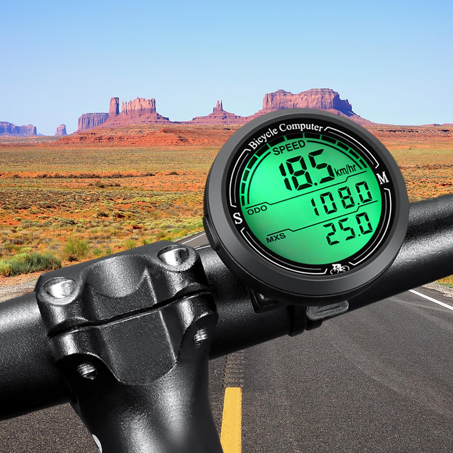 Xynovate Fahrradcomputer Digital, wasserdichte Fahrrad Tachometer und Kilometerzähler, Hintergrundbeleuchtetem Display Fahrrad Tacho​ Sport & Freizeit