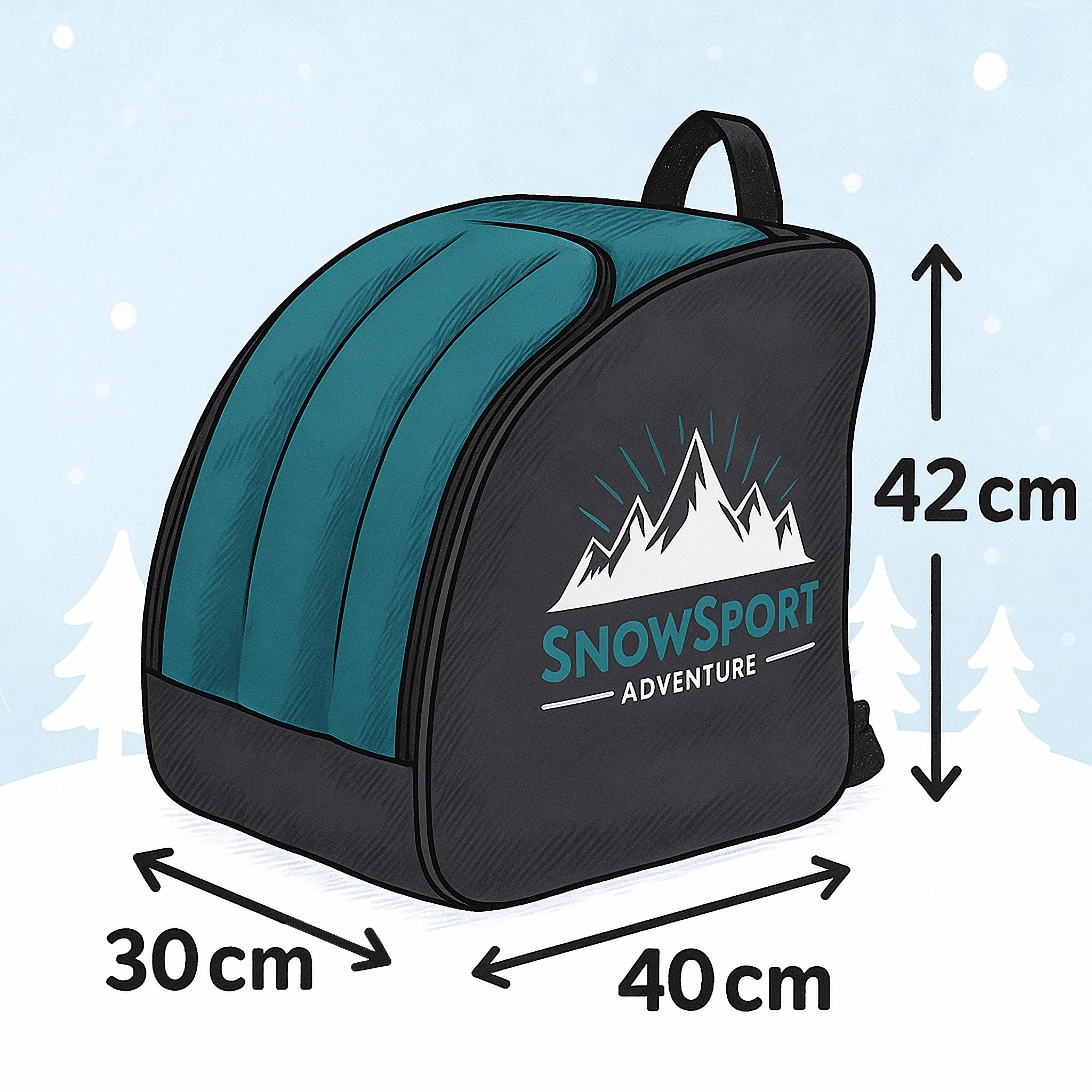 Housse pour chaussures de ski - Sac à dos pour chaussures de ski - Snowsport - Bleu marine/orange/rose