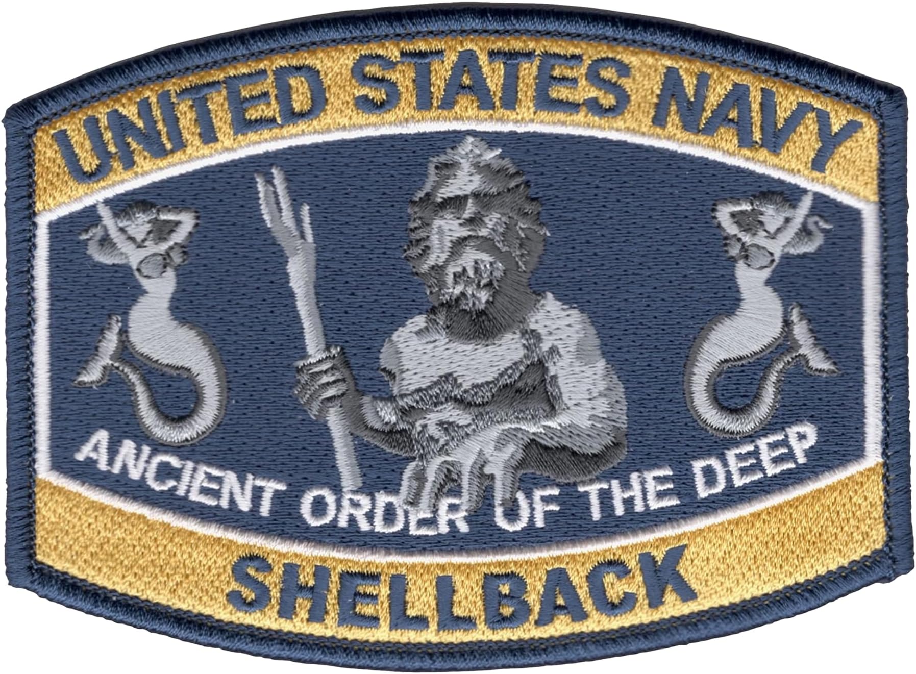 Popular Patch United States Navy Shellback, King Neptune Ancient Order of The Deep - Officially Licensed Historical Embroidered Patches to Honor United States Tactical Forces - Iron-On or Sew