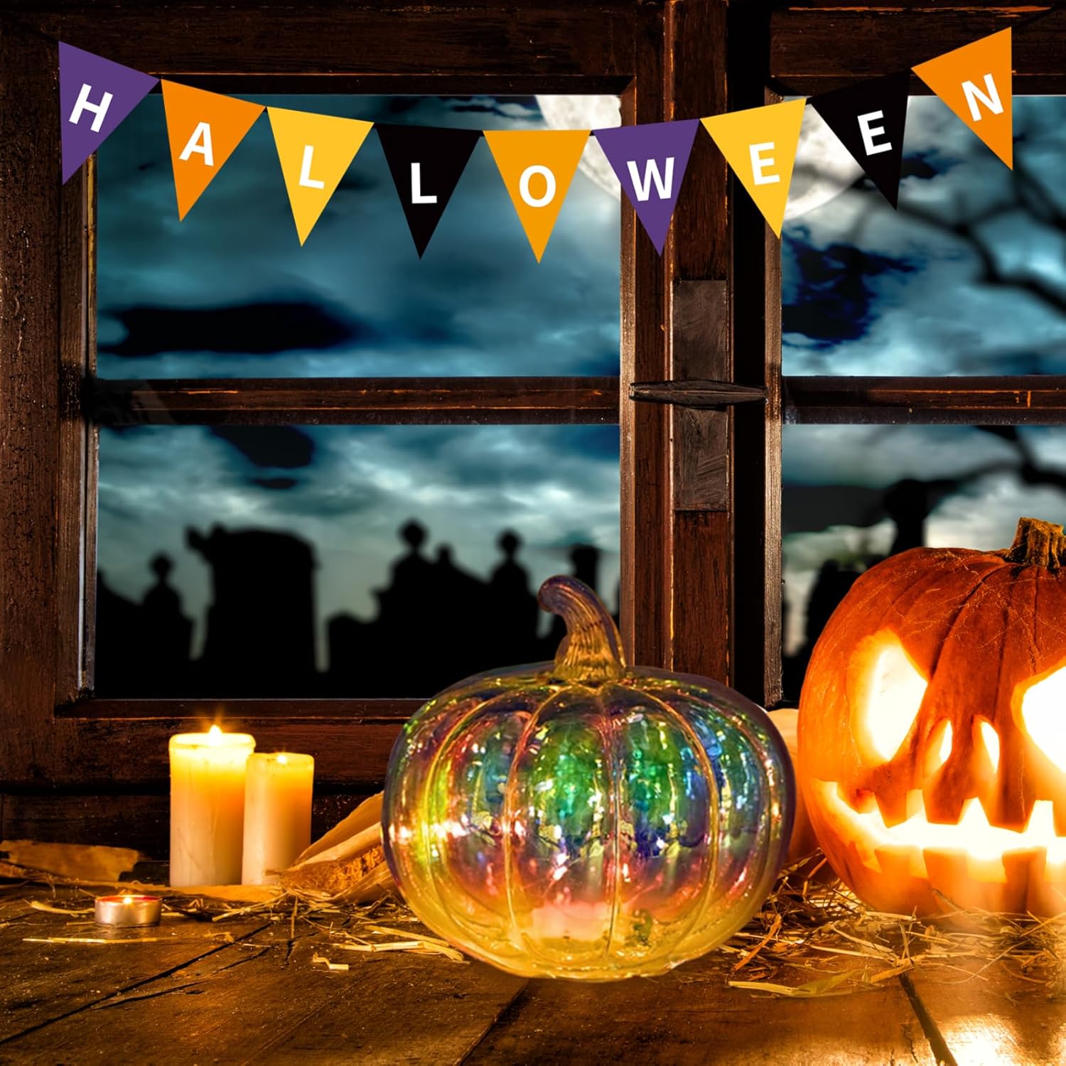 Light up Pumpkins 7x6 Inch Glass Lamp with Timer Battery Powered Twinkle Pumpkin Lamp for Fall Halloween Thanksgiving Party Home Light up Pumpkins Pumpkin Decor Twinkle ...