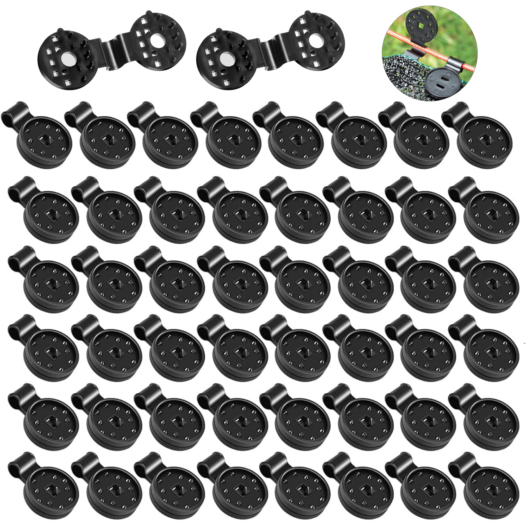 LZZEM 50Pcs Shade Cloth Clips Plastic Lock Grip Sun Shade Fixing Clip Reusable Lock Grip Greenhouse Film Sunshade Net Clip for Outdoor Garden Agricultural Greenhouse Anti Bird Netting
